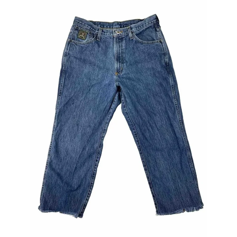 Cinch Jeans Raw Hem Short Medium Wash‎ Mens Size 34x26 (33x26 Measured)